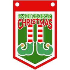 elf legs merry christmas banner
