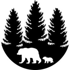 mama bear in the wood circle