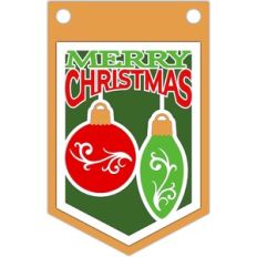 ornaments merry christmas banner