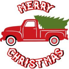 red truck merry christmas