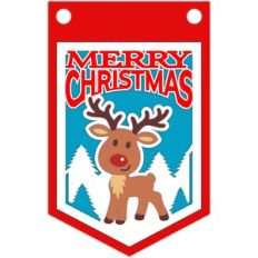 reindeer merry christmas banner