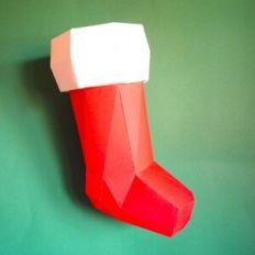 3D Christmas Stocking / Treat Box / Gift Box / Flower Basket