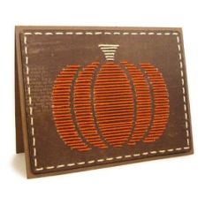 Card A2 Pumpkin Contours Straight Stitch