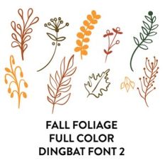 fall foliage full color dingbat font 2