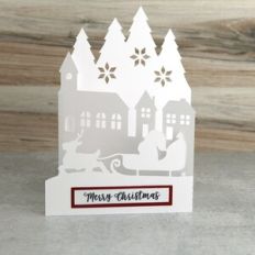 5X7 Winter Scene Santa Card