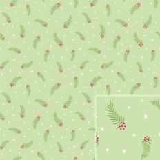 Christmas Evergreen Sprigs and Berries Background