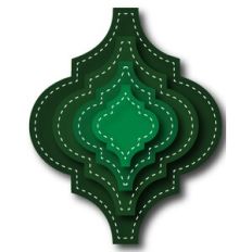 nested stitched holiday labels green