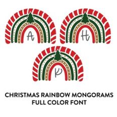 holiday rainbow monograms full color font