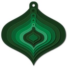 nested stitched ornaments green