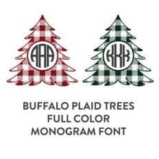 plaid tree frames full color monogram font