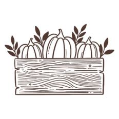 Leafy Pumpkins in Wood Crate