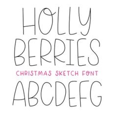 BFC Holly Berries Christmas Handwriting Sketch Font