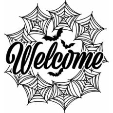 Welcome Spiderweb Wreath