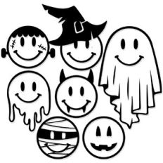 Halloween Smiley Face Characters