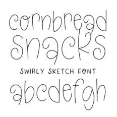 BFC Cornbread Snacks Swirly Handwriting Sketch Font