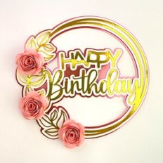 CAKE TOPPER HAPPY BIRTHDAY WITH SPIRAL 81