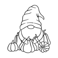 Gnome with pumpkins
