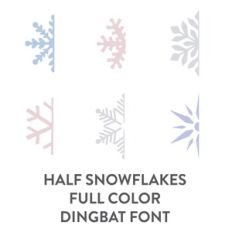 half snowflakes full color dingbat font 2