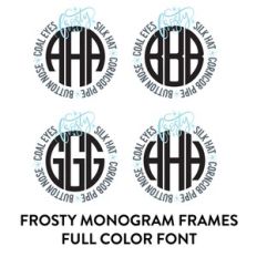frosty word circle monogram frames full color font 1