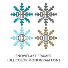 snowlfake monogram frames full color monogram font 1