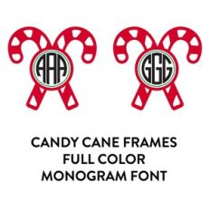 candycane monogram frames full color monogram font 2