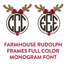 farm rudolph monogram frames full color font