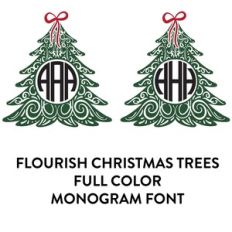 flourish tree frame full color mongoram font