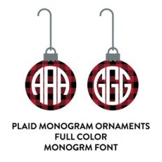 plaid ornament monograms full color font