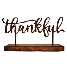 Word on Post 3D Plank Thankful