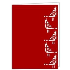 Festive Cardinal Bird Lace Edged Card