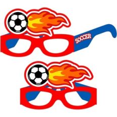 3d soccer glasses with flames