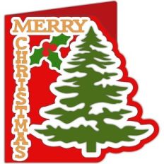 merry christmas and pine tree card