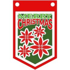 poinsettias merry christmas banner