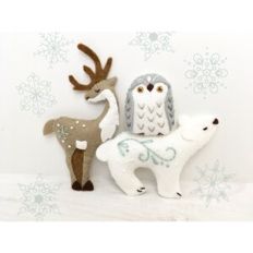 Winter Animals felt sewing pattern