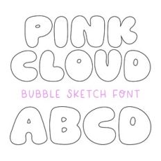 BFC Pink Cloud Sketch Bubble Retro Font