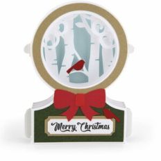 Snowglobe Shadow Box Card Red Cardinal