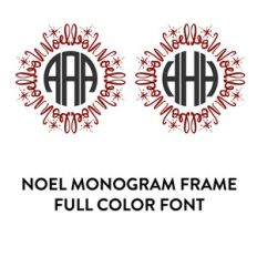 noel frame full color monogram font