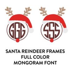 santa reindeer frames full color mongoram font