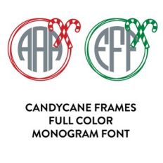 candycane monogram frames full color monogram font 3