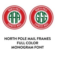 north pole mail frames full color monogram font