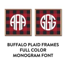 buffalo plaid frame full color monogram font