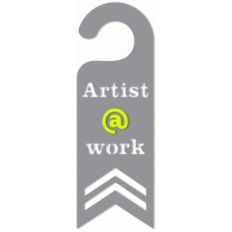 'artist at work' door hanger