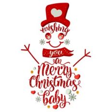 Wishing You a Merry Christmas Sublimation Design  Snowman