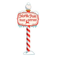 North Pole Post Office Sign Post