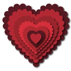 nested scalloped holiday hearts