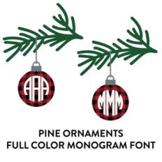 pine ornament full color monogram font