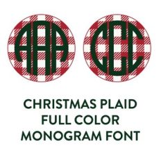 Christmas plaid ornament full color monogram font