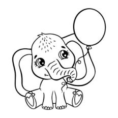Elephant with a balloon