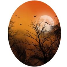 Sunset Sky Oval Background Pattern