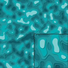 Teal cut paper abstract pattern